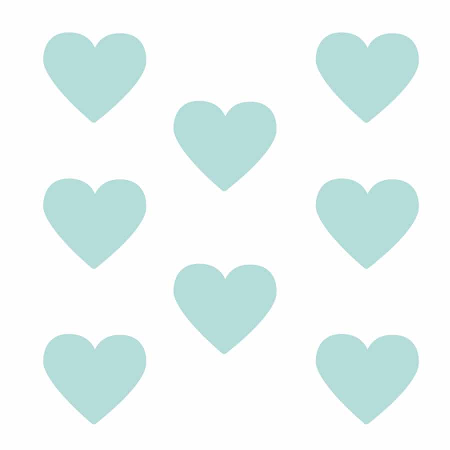 Pink heart wall stickers on a white background (Large size)