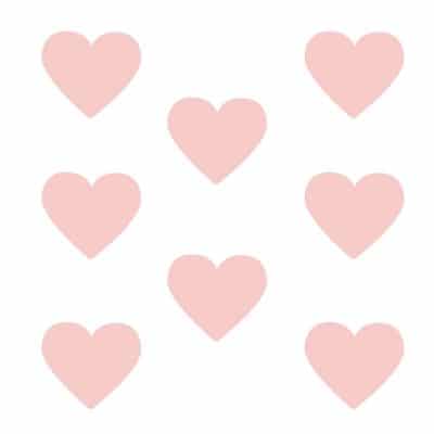 Pink heart wall stickers on a white background (Large size)