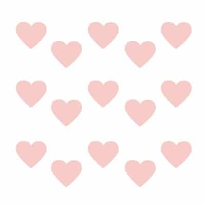 Pink heart wall stickers on a white background (Regular size)