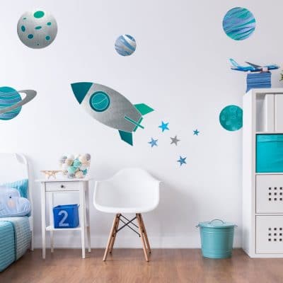 Rocket and planets wall stickers | Space wall stickers | Stickerscape | UK