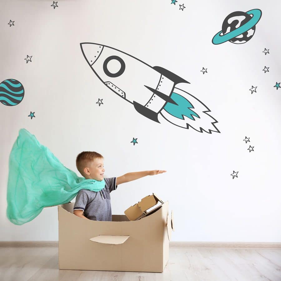 Rocket and stars wall sticker pack | Space wall stickers | Stickerscape | UK