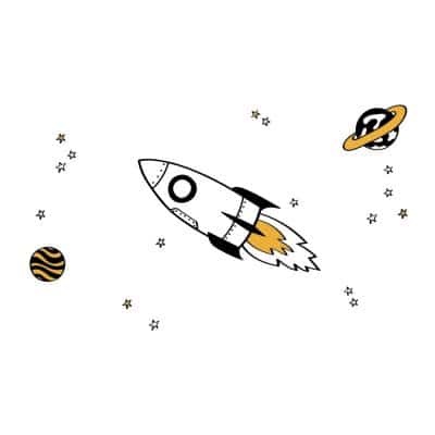 Rocket and stars wall sticker pack | Space wall stickers | Stickerscape | UK