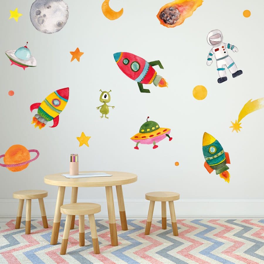 Outer space wall sticker set | Space wall stickers | Stickerscape | UK