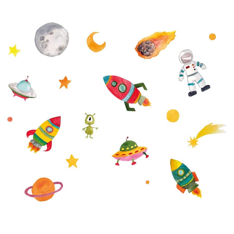 Outer space wall sticker set | Space wall stickers | Stickerscape | UK