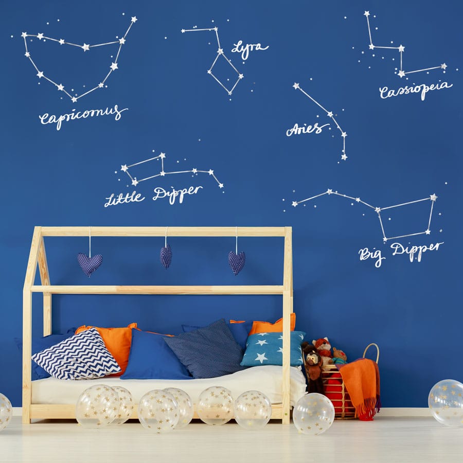 star constellation wall stickers in white
