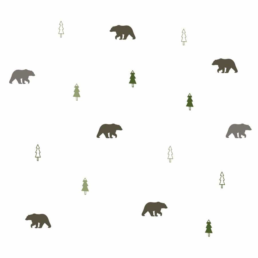Bear forest wall sticker pack in forest mix perfect for creating a scandinavian forest theme