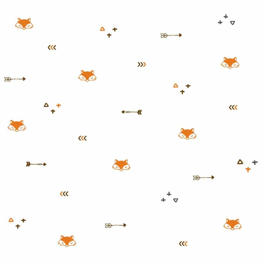 Fox and arrows wall stickers in orange - perfect for decorating a nursery or child's bedroom