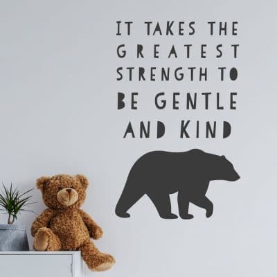 The Greatest Strength wall sticker in charcoal grey