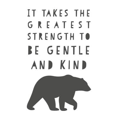The Greatest Strength wall sticker in charcoal grey on a white background
