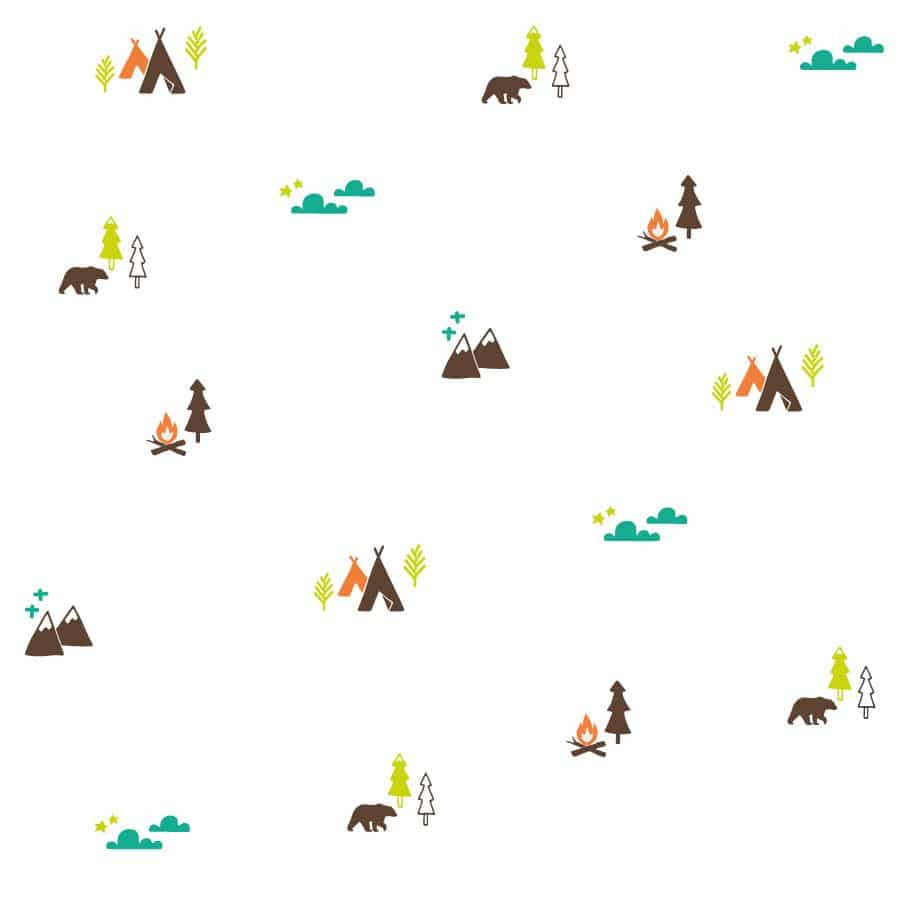 Mountain adventure stickaround wall sticker pack in multicolour perfect for a create a contemporary mountain theme in a child's bedroom
