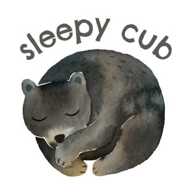 Sleepy cub wall sticker on a white background