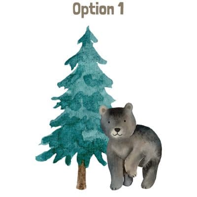 Forest bear wall sticker (Option 1) on a white background