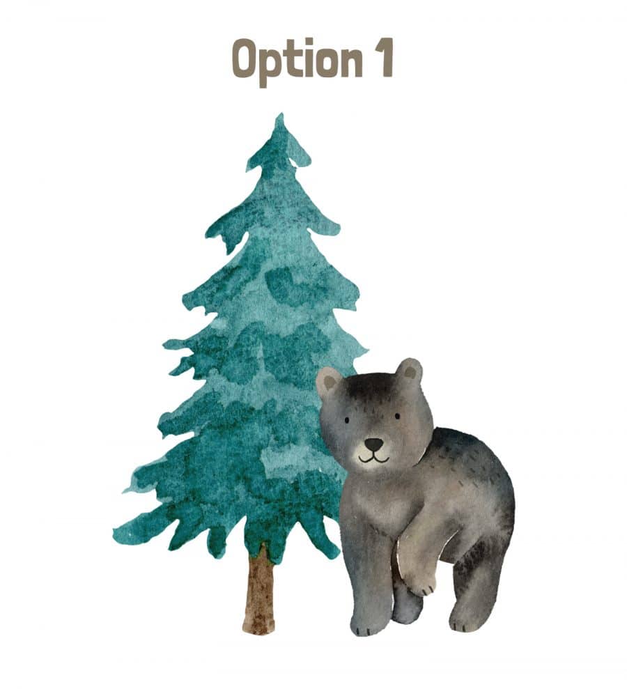 Forest bear wall sticker (Option 1) on a white background