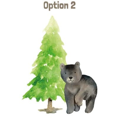 Forest bear wall sticker (Option 2) on a white background