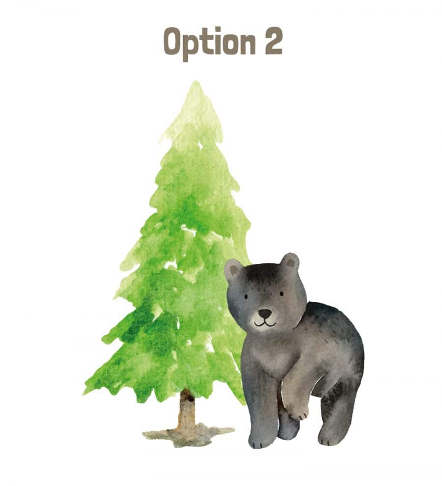 Forest bear wall sticker (Option 2) on a white background