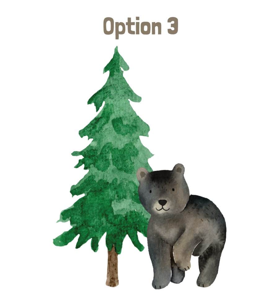 Forest bear wall sticker (Option 3) on a white background