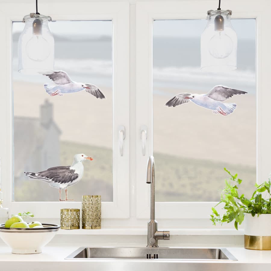 Seagull window stickers perfect for decorating your windows and great for creating a seaside theme in your home or kitchen