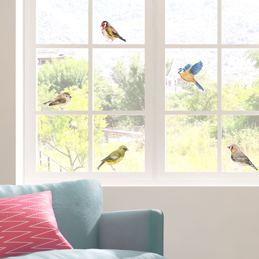 Spring bird window stickers perfect for decorating your home with during Spring time