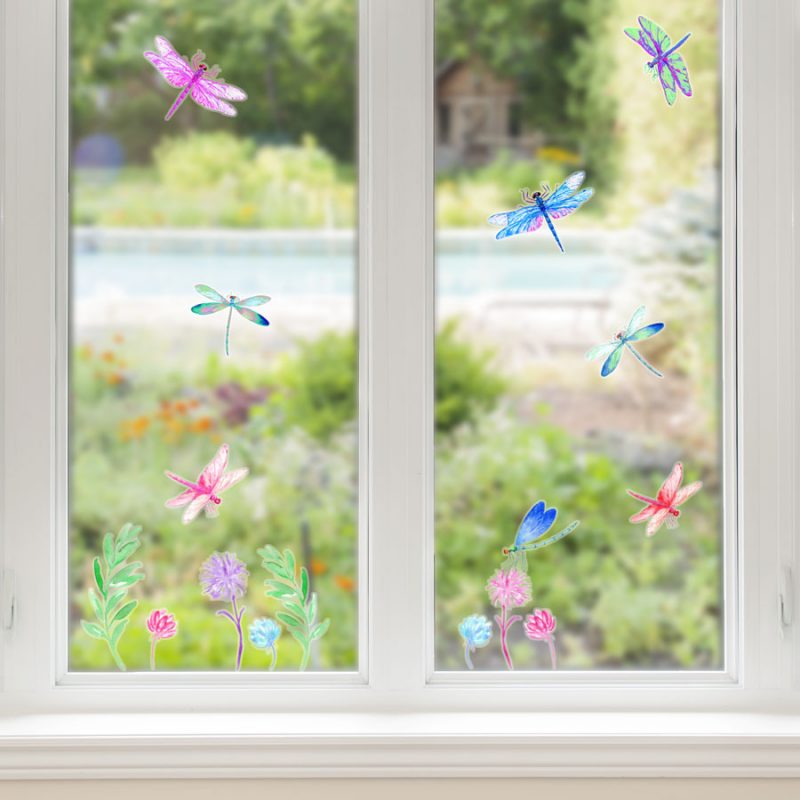 Spring dragonfly window stickers perfect for decorating your home with during Spring time