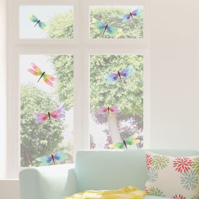 Spring dragonfly window stickers perfect for decorating your home with during Spring time
