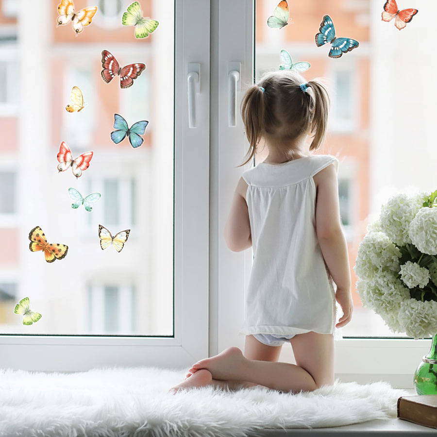 Spring butterfly window stickers perfect for decorating your home with during Spring time