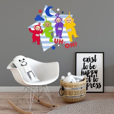 Teletubbies with star wall sticker (Large size) perfect for decorating your child's bedroom with a Teletubbies theme