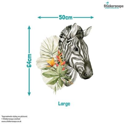 Watercolour Zebra Wall Sticker (Large)