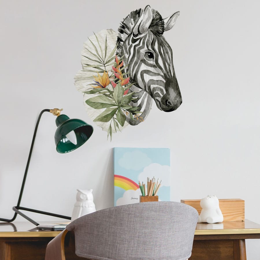 Watercolour Zebra Wall Sticker, Regular