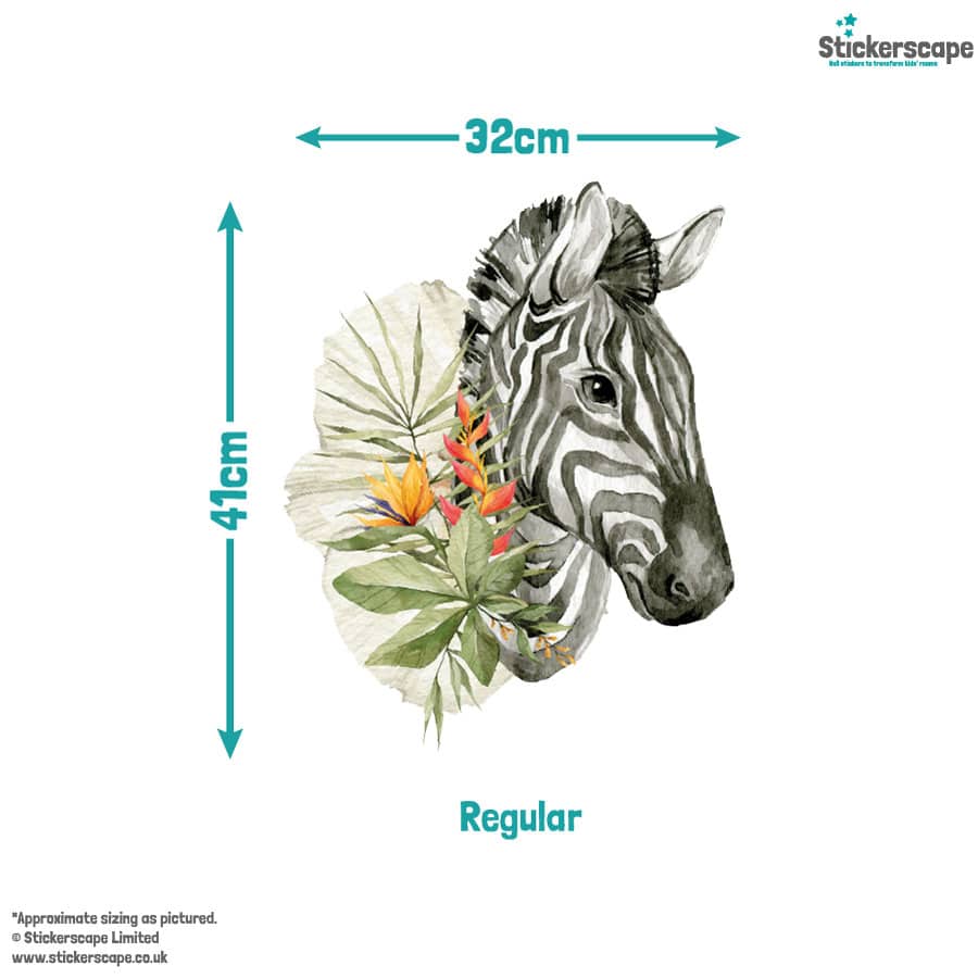 Watercolour Zebra Wall Sticker (Regular)