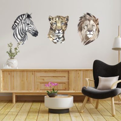 Watercolour Jungle Trio Wall Sticker, Regular