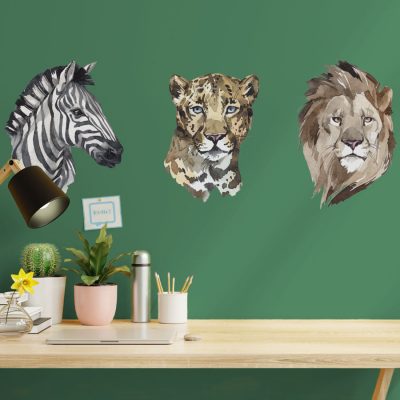 Watercolour Jungle Trio Wall Sticker, Regular