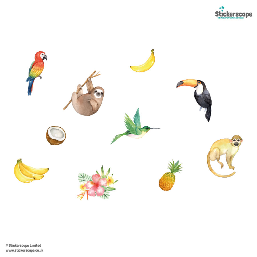 Tropical Fruit and Friends Wall Sticker Pack