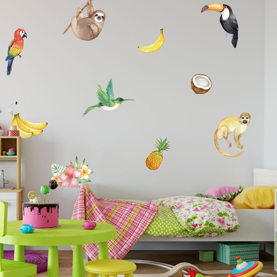 Tropical Fruit and Friends Wall Sticker Pack (Large)