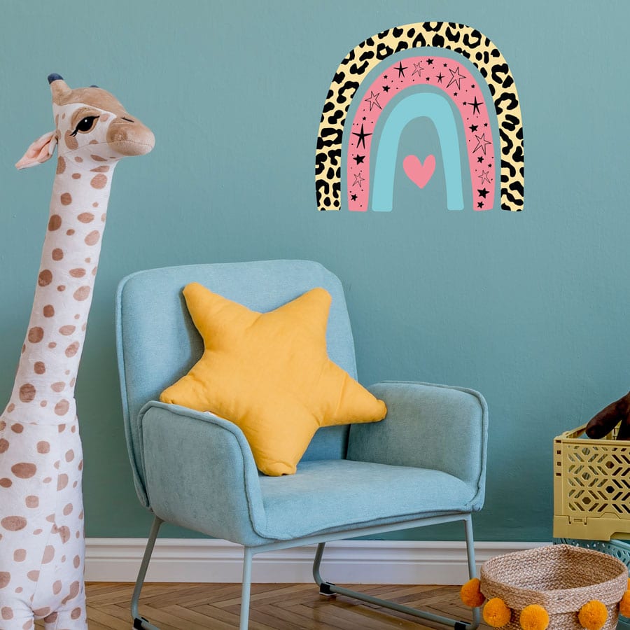 Leopard Print Rainbow Wall Sticker (Option 1 - Large)