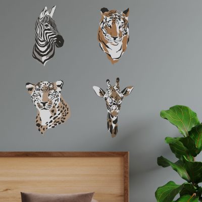 Animal Heads Wall Sticker Pack