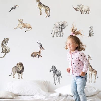 Watercolour Safari Wall Sticker Wall Sticker Pac