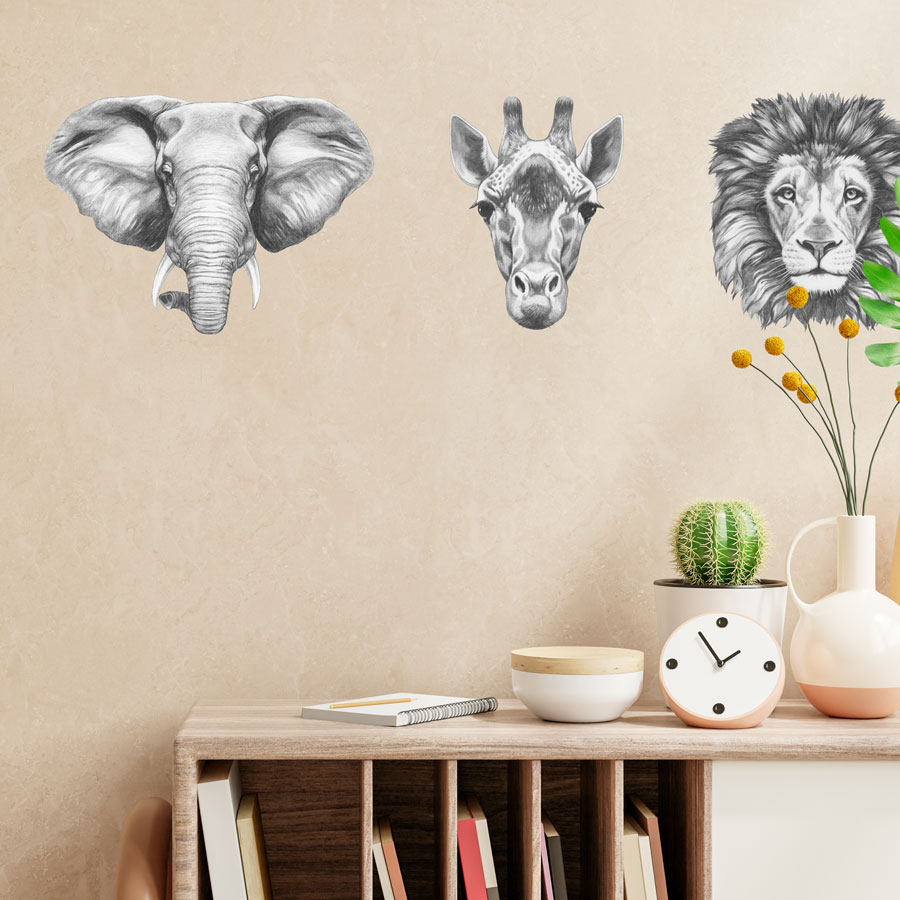 Pencil Safari Animals Wall Sticker Pack Wall Sticker Pack (Regular)