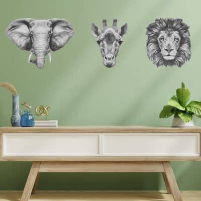 Pencil Safari Animals Wall Sticker Pack Wall Sticker Pack (Regular)