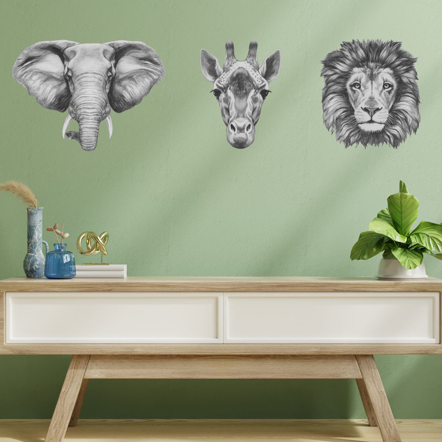 Pencil Safari Animals Wall Sticker Pack Wall Sticker Pack (Regular)