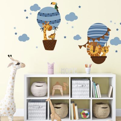 Jungle Hot Air Balloons Wall Sticker Pack