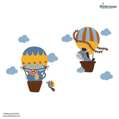 Safari Hot Air Balloons Wall Sticker Pack