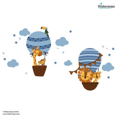 Jungle Hot Air Balloons Wall Sticker Pack