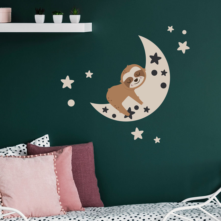 Night Time Sloth Wall Sticker