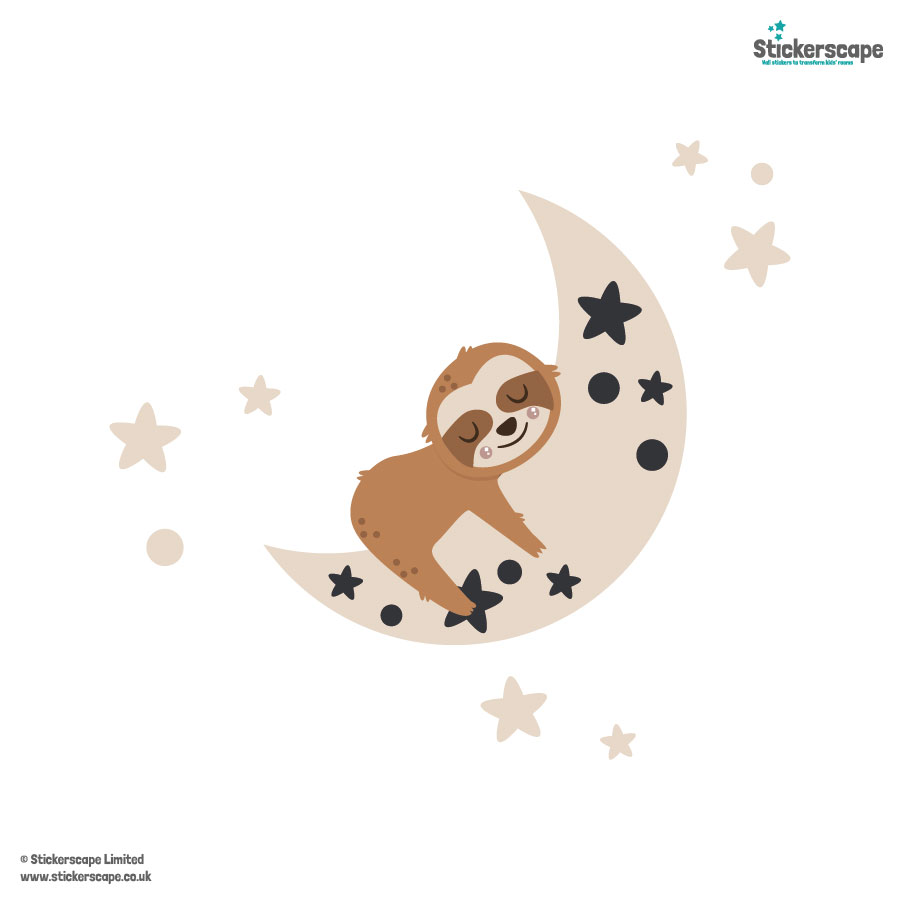 Night Time Sloth Wall Sticker