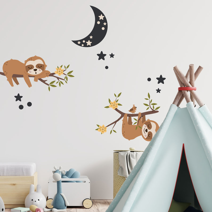 Sleepy Sloths Wall Sticker Pack (Option 1)