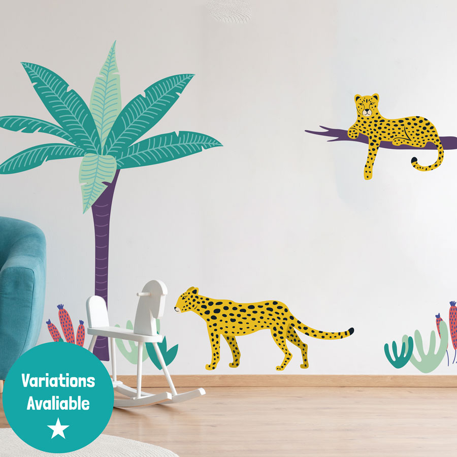 Bright Cheetah Wall Sticker Pack (Option 4)