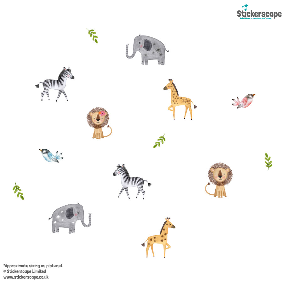 Cute Safari Wall Sticker Pack (Regular)