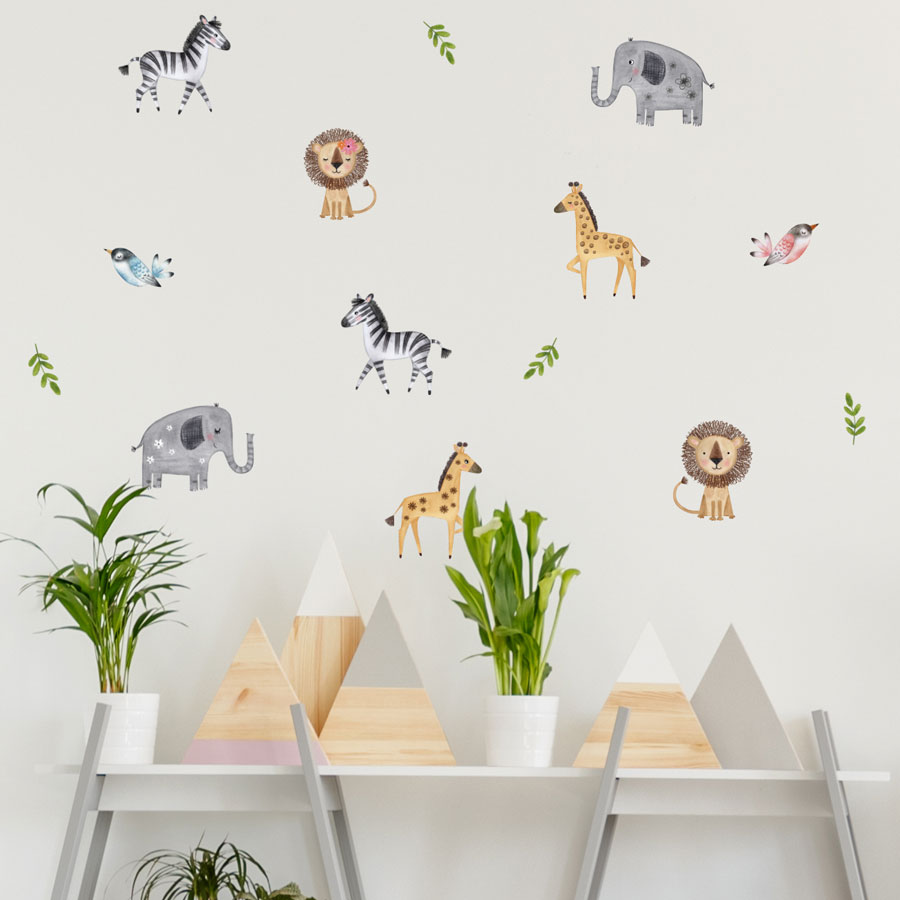 Cute Safari Wall Sticker Pack (Large)