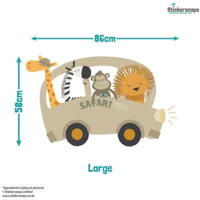 Safari Bus Wall Sticker (Large)