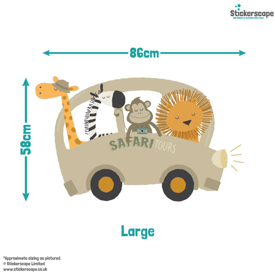 Safari Bus Wall Sticker (Large)